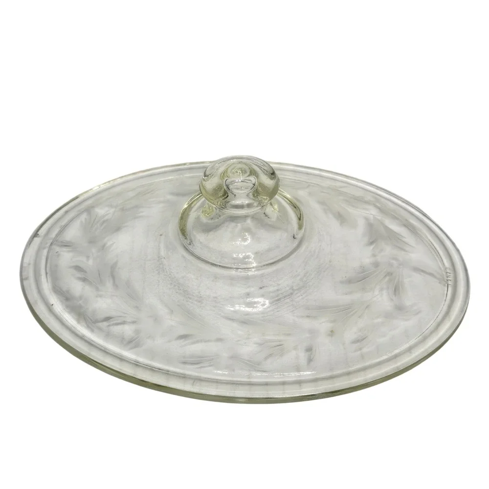 Vintage Pyrex 193 Clear Etched Floral Oval Glass Replacement Lid